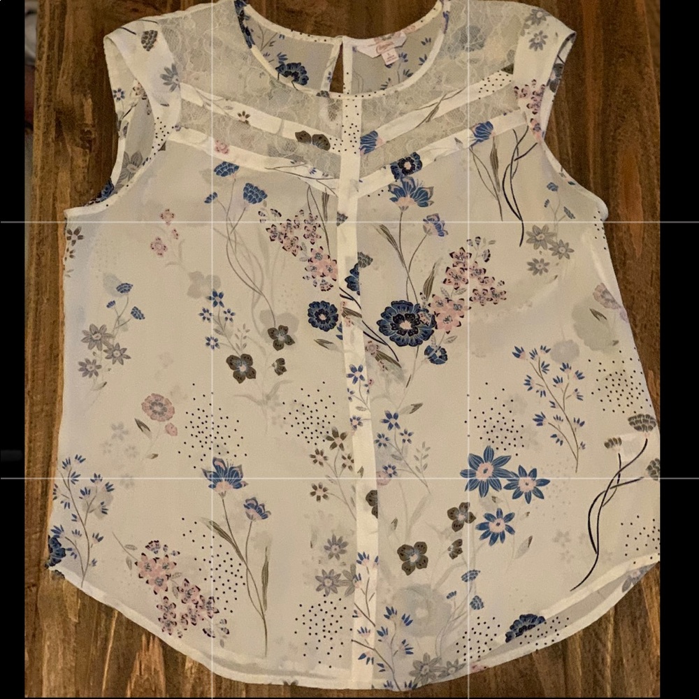 Candies blouse with lace details.